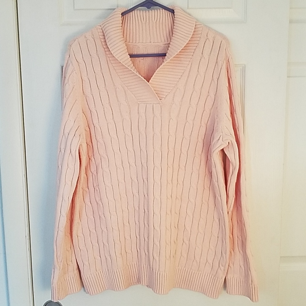 Pink Cable Knit Sweater